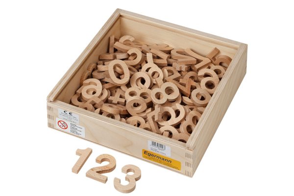 Art. EH 2550/HB Zahlen aus Holz in einer Holzbox verpackt